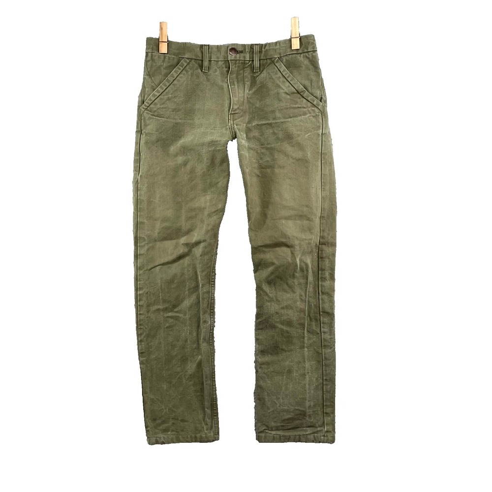 Freenote‎ Chino Pants Mrn's 32x28* Olive Green Canvas Field Workwear Minimalist
